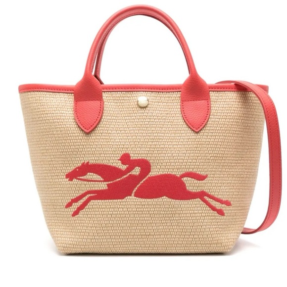 Longchamp Pannier Raffia Pliage Convertible Crossbody Tote. New. - Picture 1 of 5